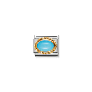 COMPOSABLE CLASSIC LINK 030507/06 TURQUOISE OVAL IN 18K GOLD