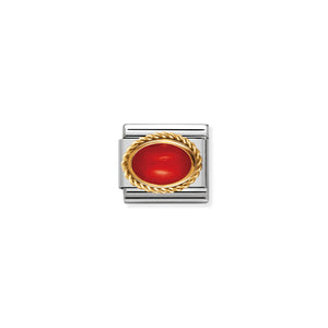 COMPOSABLE CLASSIC LINK 030507/11 RED CORAL OVAL IN 18K GOLD