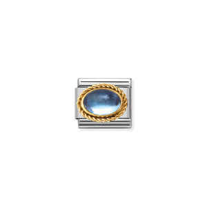 COMPOSABLE CLASSIC LINK 030508/13 LIGHT BLUE TOPAZ OVAL IN 18K GOLD