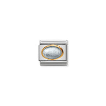 Load image into Gallery viewer, COMPOSABLE CLASSIC LINK 030516/01 ROCK CRYSTAL SILVER OVAL IN 18K GOLD
