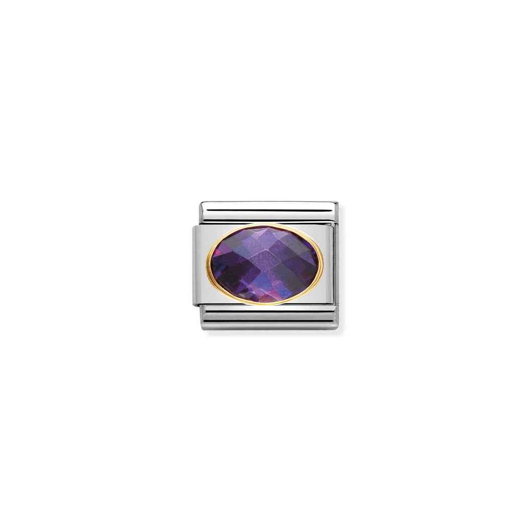 COMPOSABLE CLASSIC LINK 030601/001 PURPLE FACETED CZ IN 18K GOLD