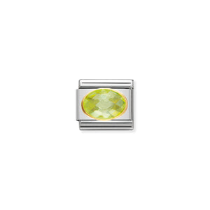 COMPOSABLE CLASSIC LINK 030601/004 GREEN FACETED CZ IN 18K GOLD
