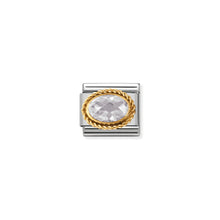 Load image into Gallery viewer, COMPOSABLE CLASSIC LINK 030602/010 WHITE FACETED CZ WITH TWIST IN 18K GOLD
