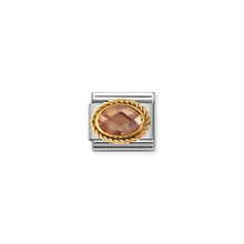 Load image into Gallery viewer, COMPOSABLE CLASSIC LINK 030602/024 CHAMPAGNE FACETED CZ WITH TWIST IN 18K GOLD
