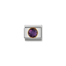 Load image into Gallery viewer, COMPOSABLE CLASSIC LINK 030605/001 PURPLE ROUND CZ IN 18K GOLD
