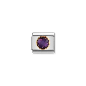 COMPOSABLE CLASSIC LINK 030605/001 PURPLE ROUND CZ IN 18K GOLD
