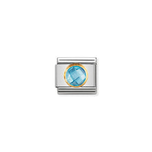Load image into Gallery viewer, COMPOSABLE CLASSIC LINK 030605/006 LIGHT BLUE ROUND CZ IN 18K GOLD
