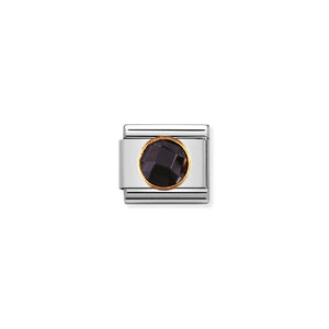 COMPOSABLE CLASSIC LINK 030605/011 BLACK ROUND CZ IN 18K GOLD