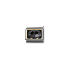 Load image into Gallery viewer, COMPOSABLE CLASSIC LINK 030608/011 BLACK FACETED CZ IN 18K GOLD AND ENAMEL
