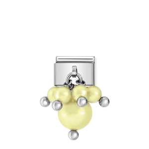 COMPOSABLE CLASSIC LINK 030609/05 PASTEL YELLOW CRYSTAL PEARLS