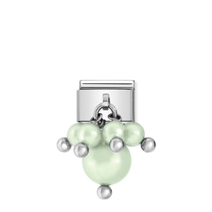 COMPOSABLE CLASSIC LINK 030609/07 PASTEL GREEN CRYSTAL PEARLS