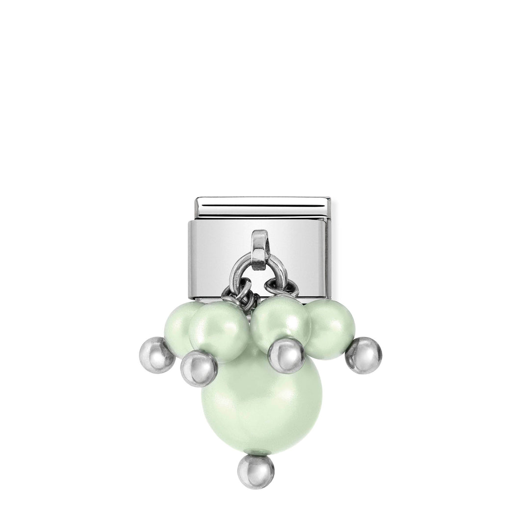 COMPOSABLE CLASSIC LINK 030609/07 PASTEL GREEN CRYSTAL PEARLS