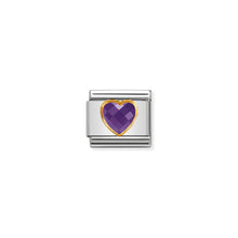 Load image into Gallery viewer, COMPOSABLE CLASSIC LINK 030610/001 PURPLE FACETED HEART CZ IN 18K GOLD
