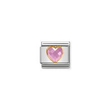 Load image into Gallery viewer, COMPOSABLE CLASSIC LINK 030610/003 PINK FACETED HEART CZ IN 18K GOLD
