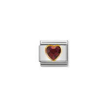 Load image into Gallery viewer, COMPOSABLE CLASSIC LINK 030610/005 RED FACETED HEART CZ IN 18K GOLD
