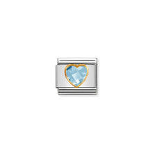 Load image into Gallery viewer, COMPOSABLE CLASSIC LINK 030610/006 LIGHT BLUE FACETED HEART CZ IN 18K GOLD
