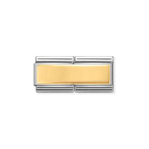 COMPOSABLE CLASSIC DOUBLE LINK 030710/01 SMOOTH ENGRAVABLE PLATE IN 18K GOLD