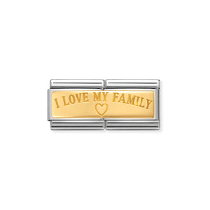 COMPOSABLE CLASSIC DOUBLE LINK 030710/03 I LOVE FAMILY IN 18K GOLD