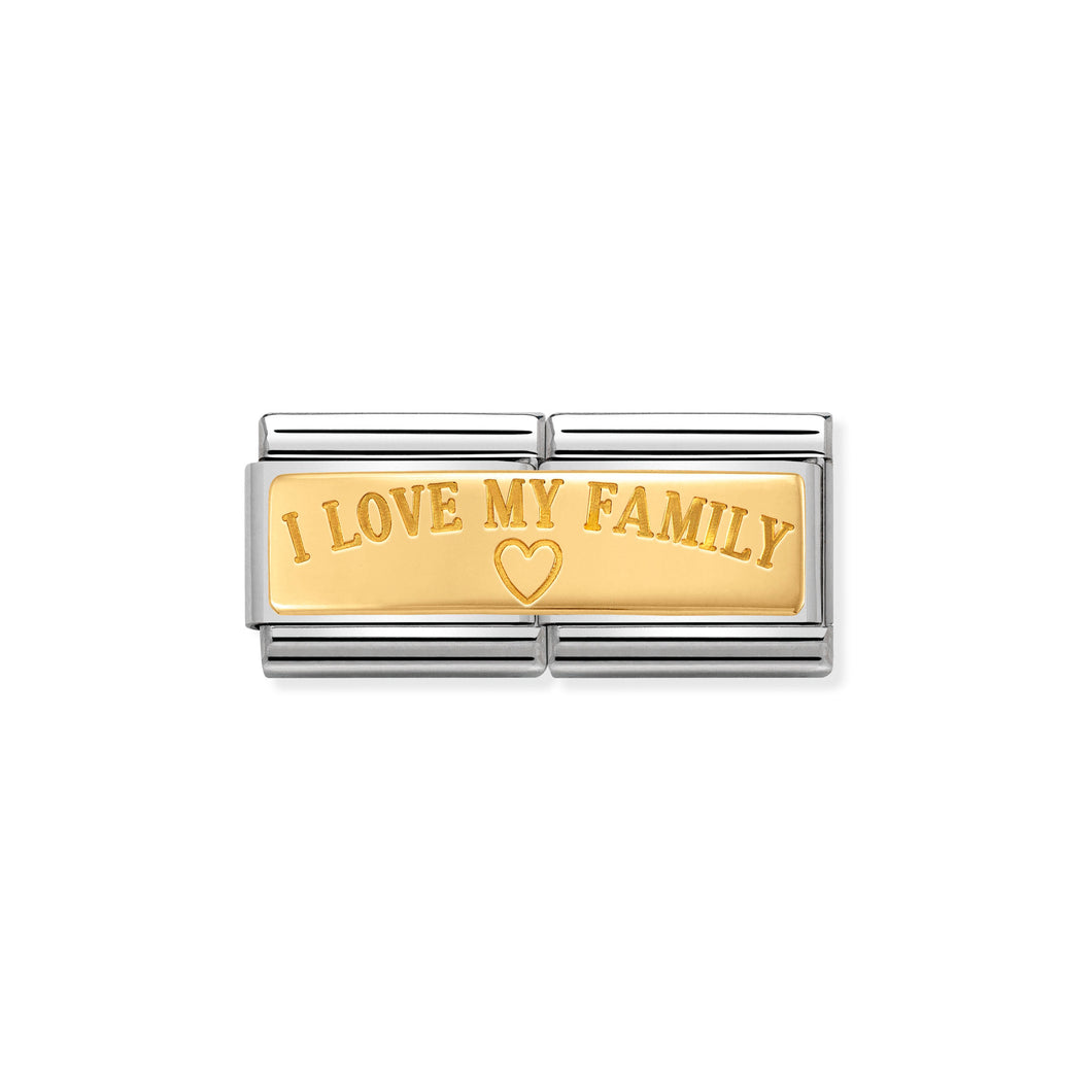 COMPOSABLE CLASSIC DOUBLE LINK 030710/03 I LOVE FAMILY IN 18K GOLD