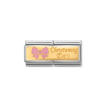 Load image into Gallery viewer, COMPOSABLE CLASSIC DOUBLE LINK 030720/04 PINK CHRISTENING DAY IN 18K GOLD &amp; ENAMEL
