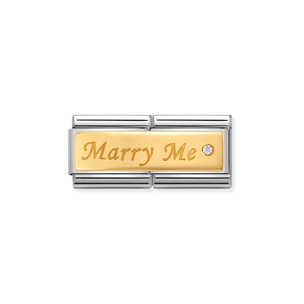 COMPOSABLE CLASSIC DOUBLE LINK 030730/01 MARRY ME IN 18K GOLD & CZ