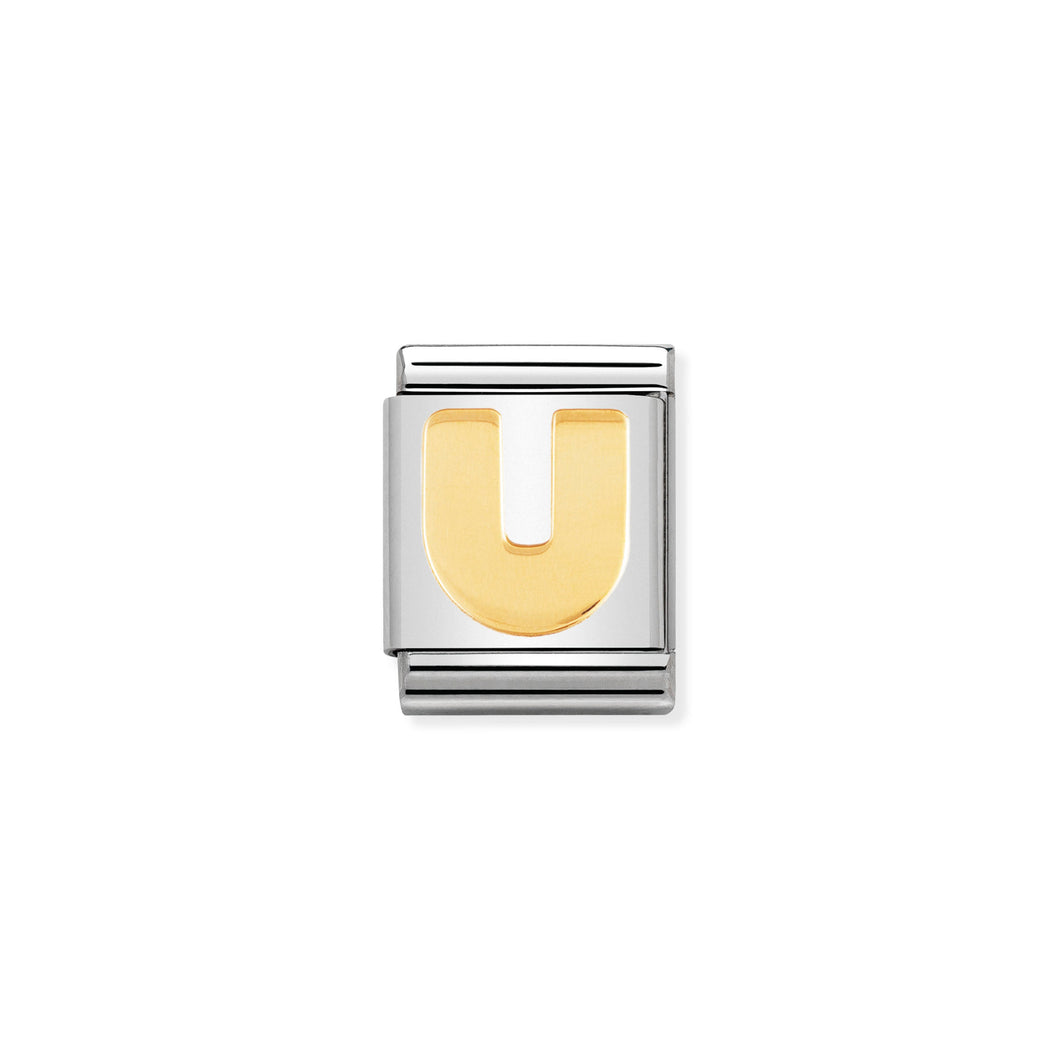 COMPOSABLE <STRONG>BIG LINK</STRONG> 032101/21 LETTER U IN 18K GOLD