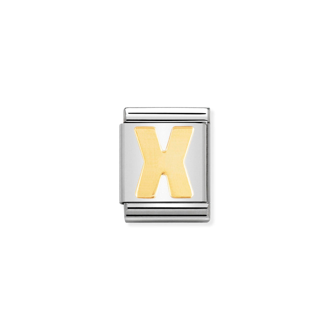 COMPOSABLE <STRONG>BIG LINK</STRONG> 032101/24 LETTER X IN 18K GOLD