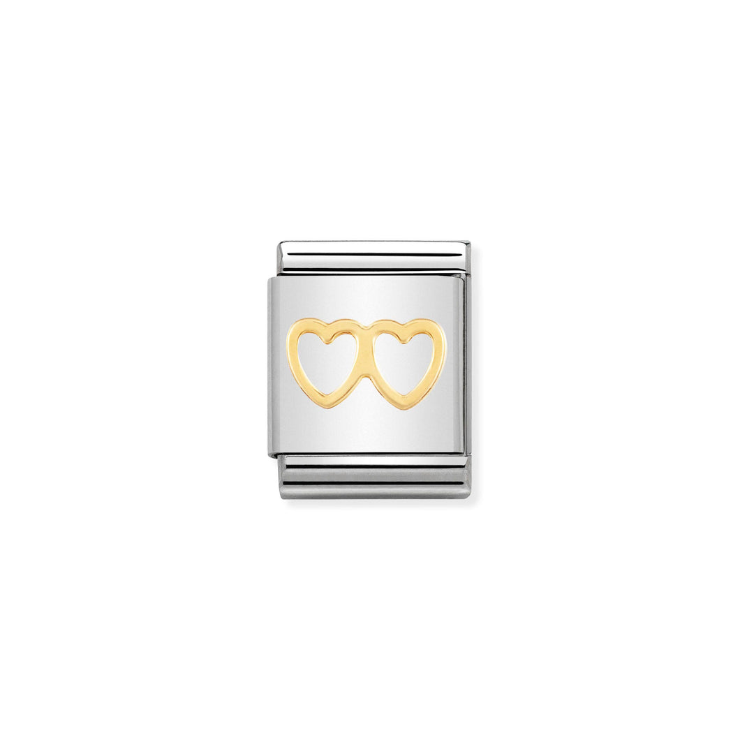 COMPOSABLE <STRONG>BIG LINK</STRONG> 032115/03 DOUBLE HEART IN 18K GOLD