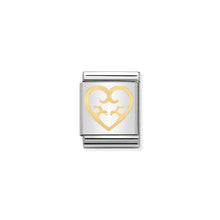 Load image into Gallery viewer, COMPOSABLE &lt;STRONG&gt;BIG LINK&lt;/STRONG&gt; 032115/13 HEART WITH HEARTS IN 18K GOLD
