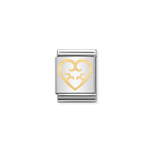COMPOSABLE <STRONG>BIG LINK</STRONG> 032115/13 HEART WITH HEARTS IN 18K GOLD
