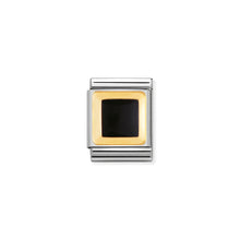 Load image into Gallery viewer, COMPOSABLE &lt;STRONG&gt;BIG LINK&lt;/STRONG&gt; 032204/14 BLACK RECTANGLE IN 18K GOLD AND ENAMEL
