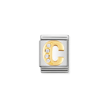 Load image into Gallery viewer, COMPOSABLE &lt;STRONG&gt;BIG LINK&lt;/STRONG&gt; 032301/03 LETTER C IN 18K GOLD AND CZ
