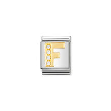 Load image into Gallery viewer, COMPOSABLE &lt;STRONG&gt;BIG LINK&lt;/STRONG&gt; 032301/06 LETTER F IN 18K GOLD AND CZ
