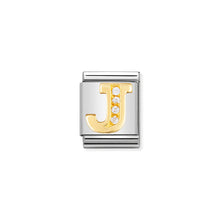 Load image into Gallery viewer, COMPOSABLE &lt;STRONG&gt;BIG LINK&lt;/STRONG&gt; 032301/10 LETTER J IN 18K GOLD AND CZ

