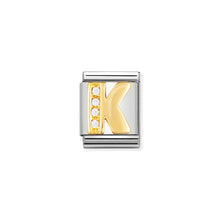 Load image into Gallery viewer, COMPOSABLE &lt;STRONG&gt;BIG LINK&lt;/STRONG&gt; 032301/11 LETTER K IN 18K GOLD AND CZ
