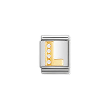 Load image into Gallery viewer, COMPOSABLE &lt;STRONG&gt;BIG LINK&lt;/STRONG&gt; 032301/12 LETTER L IN 18K GOLD AND CZ
