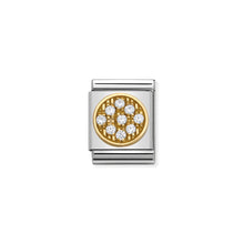 Load image into Gallery viewer, COMPOSABLE &lt;STRONG&gt;BIG LINK&lt;/STRONG&gt; 032320/01 ROUND WHITE PAVE IN 18K GOLD AND CZ
