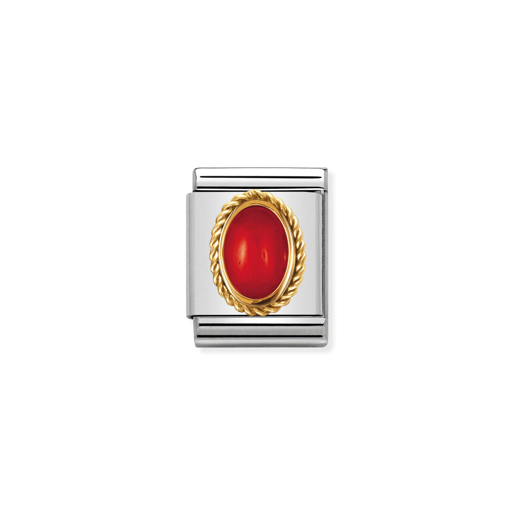 COMPOSABLE <STRONG>BIG LINK</STRONG> 032508/11 RED CORAL IN 18K GOLD