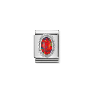 COMPOSABLE <STRONG>BIG LINK</STRONG> 032510/08 RED OPAL IN 925 SILVER