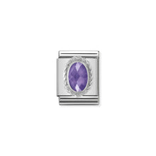 Load image into Gallery viewer, COMPOSABLE &lt;STRONG&gt;BIG LINK&lt;/STRONG&gt; 032603/001 PURPLE FACETED CZ OVAL IN 925 SILVER
