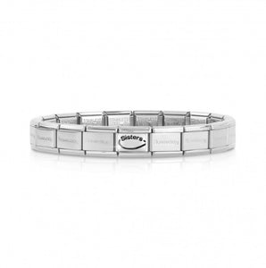 COMPOSABLE CLASSIC BRACELET SET 039223/22 WITH LINK INFINITE SISTERS IN 925 SILVER