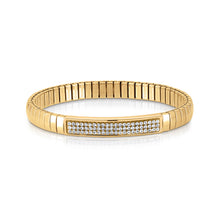 Load image into Gallery viewer, EXTENSION BRACELET GLITTER 043212/010 GOLD PVD &amp; WHITE CRYSTALS
