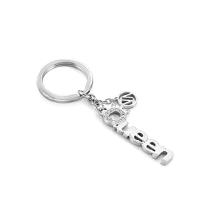 KEYRING 131703/034 QUEEN STAINLESS STEEL & CRYSTALS