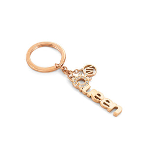 KEYRING 131703/035 QUEEN ROSE GOLD STAINLESS STEEL & CRYSTALS