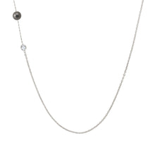 Load image into Gallery viewer, BELLA NECKLACE 146609/014 LONG SILVER &amp; GREY CRYSTAL PEARLS
