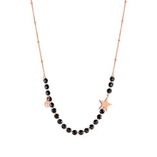 Load image into Gallery viewer, MELODIE BLACK CRYSTAL ROSE GOLD NECKLACE 147701/017 TREE OF LIFE
