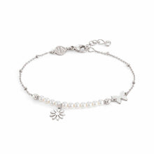Load image into Gallery viewer, MELODIE WHITE CRYSTAL PEARL BRACELET 147710/060 FLOWER

