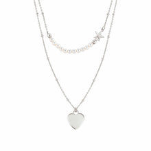 Load image into Gallery viewer, MELODIE WHITE CRYSTAL PEARL NECKLACE 147711/001 HEART
