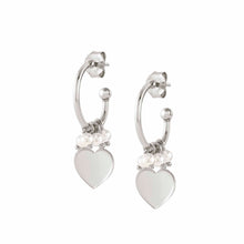 Load image into Gallery viewer, MELODIE WHITE CRYSTAL PEARL EARRINGS 147713/001 HEART
