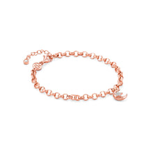 Load image into Gallery viewer, SWEETROCK ROMANCE BRACELET 148020/031 ROSE GOLD PLATED CHAIN, MOON &amp; CZ
